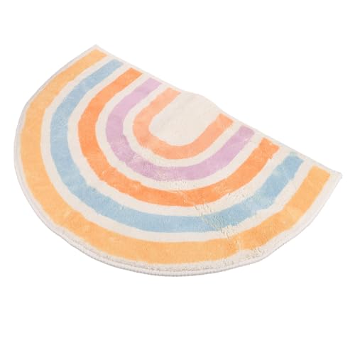 INOOMP Bunte Halbkreisförmige Badvorleger Rutschfester Saugfähiger Polyester Bodenmatte für Badezimmer und Eingangsbereich Feuchtigkeitsresistent Vielseitig Einsetzbar für Küche Wohn und INOOMP Bunte Halbkreisförmige Badvorleger Rutschfester Saugfähiger Polyester Bodenmatte für Badezimmer und Eingangsbereich Feuchtigkeitsresistent Vielseitig Einsetzbar für Küche Wohn und von INOOMP