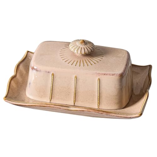INOOMP Butterdose aus Porzellan mit Deckel Butterplatte für Desserts und Snacks für Küche und Tischdekoration von INOOMP