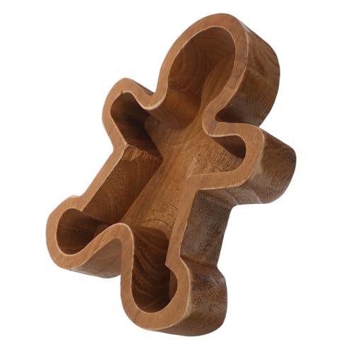 INOOMP Charcuterie-tablett Aus Holz: Servierplatte Mit Lebkuchenmann, Weihnachtsgerichte – Vorspeisentablett Für Snacks, Desserts, Käse, Süßigkeiten – Weihnachtsplätzchenplatten von INOOMP