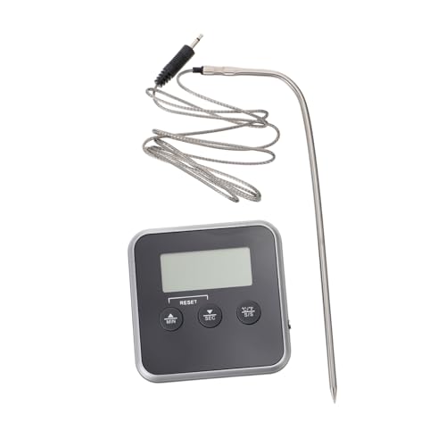 INOOMP Digitales Bbq Fleischthermometer mit Magnet Alarmfunktion und Standfuß Großes Lcd display Temperaturanzeige in Celsius und Fahrenheit Robustes zum Grillen und Backen von INOOMP