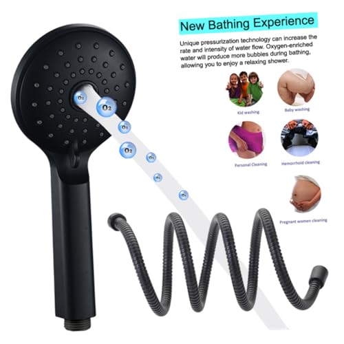 INOOMP Druckerhöhender Handbrause Duschkopf Wassersparend Matte Oberfläche Rost Flexibler Schlauch Für Bad Küche Ergonomisch Installieren von INOOMP