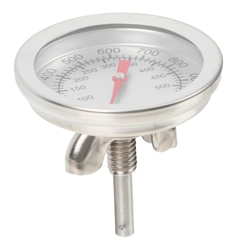 INOOMP Edelstahl Bbq Ofenthermometer Präzises Ofentemperaturmessgerät Robustes Küchengerät Kompakt Bruchsicher für Grill und Backofen Leicht Ablesbar Handschonendes Design von INOOMP