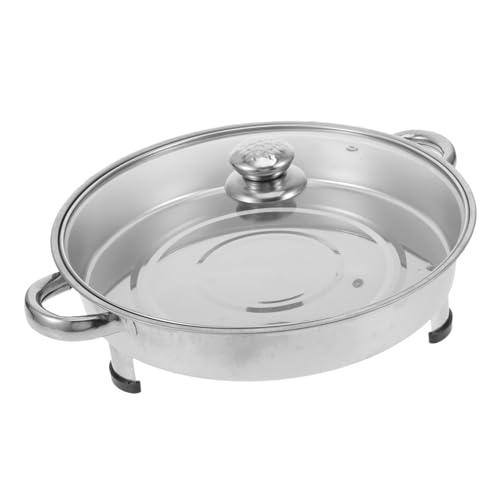 INOOMP Edelstahl Buffetwärmer mit Glasdeckel Rundes Buffet Accessoire für Indoor Outdoor Grillplatte Servierplatte Fischtablett für Party Camping INOOMP Edelstahl Buffetwärmer mit Glasdeckel Rundes Buffet Accessoire für Indoor Outdoor Grillplatte Servierplatte Fischtablett für Party Camping von INOOMP