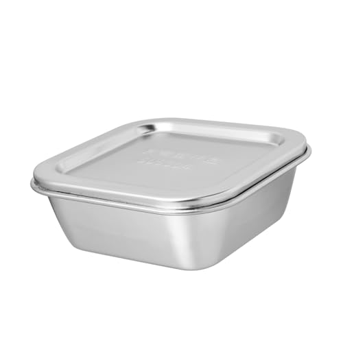 INOOMP Edelstahl Butterdose mit Deckel Material Quadratische Frischhaltedose für Butter und Rindertalg Luftdicht Staubgeschützt Leicht zu Reinigen Langlebige Aufbewahrungsbox für von INOOMP