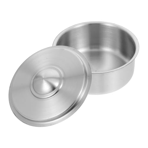INOOMP Edelstahl Dampf Schale mit Deckel Multifunktionale Hitze Kältebeständige Schüssel für Mikrowelle Kühlschrank Langlebig und Formstabil von INOOMP
