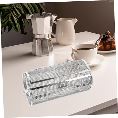 INOOMP Edelstahl Drehkorb für Backofen und Grill Hitzebeständiger Rotierender Grillkorb mit Türöffnung Luftzirkulierender Ofen Airfryer Korb für Brathähnchen und Familienessen von INOOMP