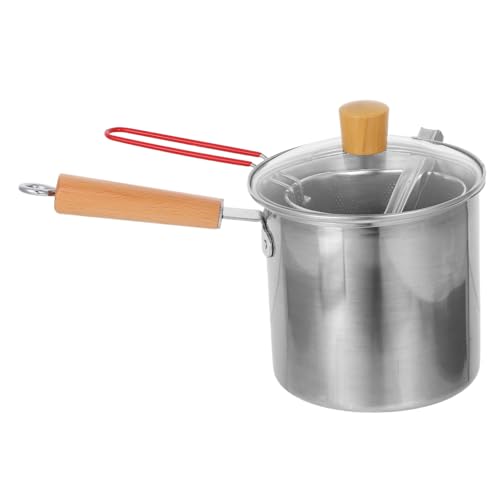 INOOMP Edelstahl Fritteuse mit Korb Kompakter Haushalt Frittier Schmortopf Rostfrei Langlebig Leicht zu Reinigen für Kleine Küchen und Tägliche Familienmahlzeiten von INOOMP