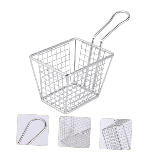 INOOMP Edelstahl Frittierkorb Mini Quadratischer Mesh Korb mit Langem Griff Hitzebeständig für Pommes Frites Snacks und Frittieren im Topf Praktisches Küchensieb für Zuhause und INOOMP Edelstahl Frittierkorb Mini Quadratischer Mesh Korb mit Langem Griff Hitzebeständig für Pommes Frites Snacks und Frittieren im Topf Praktisches Küchensieb für Zuhause und von INOOMP