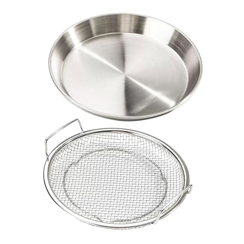 INOOMP Edelstahl Frittieröl Abtropfgestell mit Griff Doppelohren Ölfilter Tablett für Frittierte Lebensmittel Snacks Obst Aufbewahrungsschale INOOMP Edelstahl Frittieröl Abtropfgestell mit Griff Doppelohren Ölfilter Tablett für Frittierte Lebensmittel Snacks Obst Aufbewahrungsschale von INOOMP
