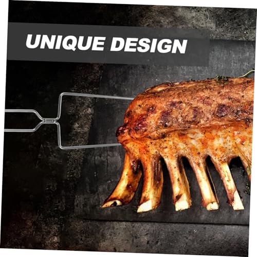 INOOMP Edelstahl Grillgabel Bbq Fleischgabel für Outdoor Grillen Camping Mittellang Hitzebeständig Vielseitig für Bratwurst Schinken Gemüse Perfektes Grillzubehör für Fleischliebhaber von INOOMP