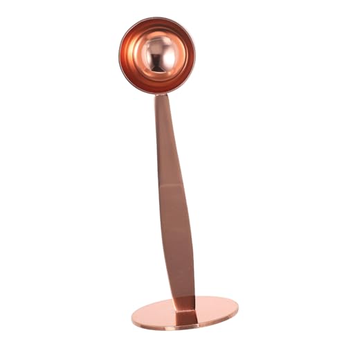 INOOMP Edelstahl Kaffeemesslöffel mit Integriertem Tamper Kaffeelöffel zum Portionieren und Andrücken von Bohnen und Zucker Standfestes Design Passend für Kaffee und Espressomaschinen von INOOMP