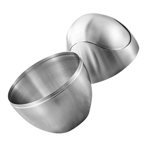 INOOMP Edelstahl Mülleimer mit Deckel Kleiner Tischabfalleimer in Ei Form Stilvoller Abfallbehälter für Badezimmer Schminktisch Kaffeetisch Wiederverwendbar und Leicht zu Reinigen von INOOMP