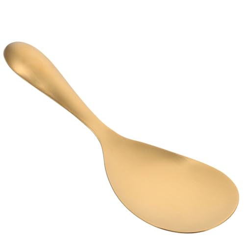 INOOMP Edelstahl Reislöffel Goldfarbig Verschleißfester Haushalts reisschöpfer mit Ergonomischem Griff Rutschfest Kompakt Leicht Zu Reinigen Für Sushi Reis Kochen Und Servieren von INOOMP