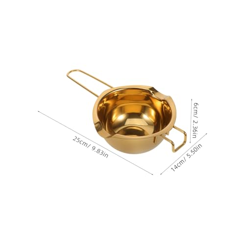 INOOMP Edelstahl Schmelzschale für Butter und Schokolade Kompakter Wasserbad Schmelztiegel zum Backen und Dessertzubereiten Platzsparend und Vielseitig für Küche und Haushalt Goldfarben INOOMP Edelstahl Schmelzschale für Butter und Schokolade Kompakter Wasserbad Schmelztiegel zum Backen und Dessertzubereiten Platzsparend und Vielseitig für Küche und Haushalt Goldfarben von INOOMP