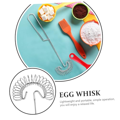 INOOMP Edelstahl Schneebesen Handmixer Küchenhelfer Ergonomischer Eierquirl Rührbesen Spiralschneebesen für Schnelles Schlagen von Eiern und Milch Manuell Langlebig und Einfach zu von INOOMP