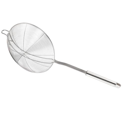 INOOMP Edelstahlsieb mit Doppelt Gewickeltem Drahtnetz Hitzebeständig Stabiler Küchenabseihlöffel für Hot Pot Pasta Frittierte Speisen Ergonomischer Griff Spülmaschinengeeignet von INOOMP