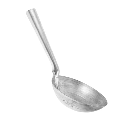 INOOMP Eisen Wasserlöffel Löffel Metallkelle Haushaltslöffel Kurzer Griff Kelle Eisenlöffel Silber von INOOMP