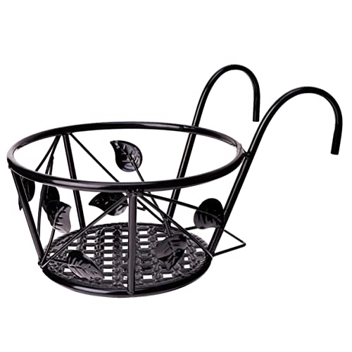 INOOMP Eisengeländer-pflanzgefäß Bonsai-Rack- Wandmontage Blumenhalterung Schwarz Für Veranda Dekoration Garten Fenster Decke Heimdekoration von INOOMP