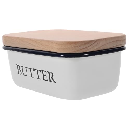 INOOMP Emaillierte Butteraufbewahrungsbox mit Holzdeckel Kleine Rechteckige Butterdose für Küche Robuste Glatte Kanten Hitzebeständig zur Käse Butterlagerung INOOMP Emaillierte Butteraufbewahrungsbox mit Holzdeckel Kleine Rechteckige Butterdose für Küche Robuste Glatte Kanten Hitzebeständig zur Käse Butterlagerung von INOOMP