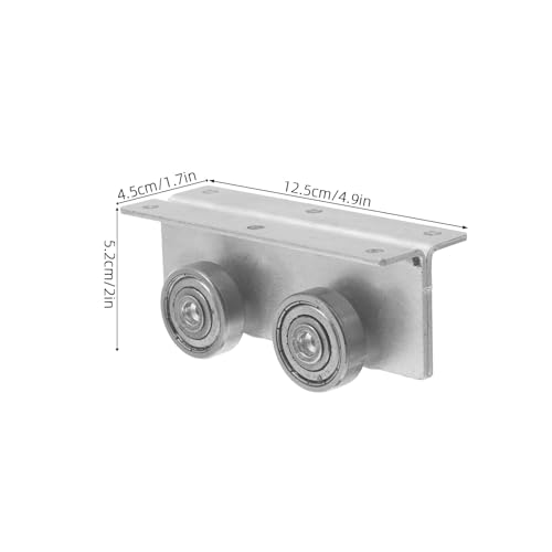 INOOMP Ersatzrolle für Schiebetürrollen, Edelstahl-Schiebetürräder, robuste Rollenwagenbaugruppe für Terrassenfenster, Schränke oder Scheunen, Silber von INOOMP