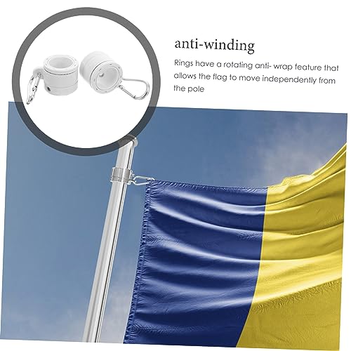 INOOMP Fahnenmast Befestigungsringe Drehbare Flaggenringe mit Kunststofflager und Stahlkugeln für Verhedderungsfreien Halt Langlebige Befestigung Entfernen Vielseitiges Zubehör für von INOOMP