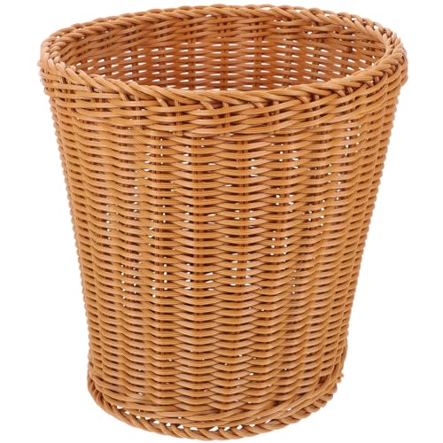 INOOMP Gewebter Mülleimer aus Multifunktionaler Abfallkorb für Zuhause und Büro Dekorativer Aufbewahrungskorb im Imitat Rattan Design für Abfall und INOOMP Gewebter Mülleimer aus Multifunktionaler Abfallkorb für Zuhause und Büro Dekorativer Aufbewahrungskorb im Imitat Rattan Design für Abfall und von INOOMP