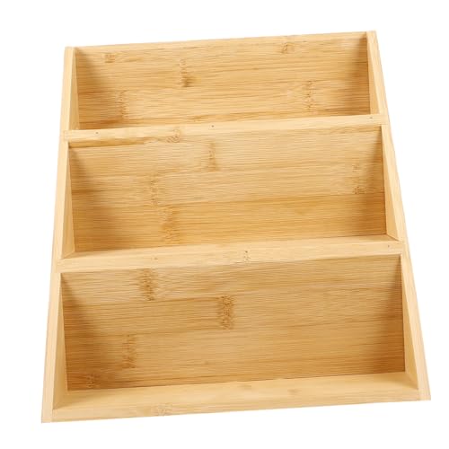 INOOMP Gewürzregal Küchenregal Gewürzständer Organizer Platzsparend Naturfarben Multifunktional für Küchenarbeitsplatte und Desktop Lagerung von INOOMP