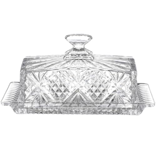INOOMP Glas Butterdose mit Deckel Rechteckige Frischhaltedose Lebensmittelecht Luxuriöses Europäisches Design Stilvolle Aufbewahrungsbox für Butter und Lebensmittel INOOMP Glas Butterdose mit Deckel Rechteckige Frischhaltedose Lebensmittelecht Luxuriöses Europäisches Design Stilvolle Aufbewahrungsbox für Butter und Lebensmittel von INOOMP