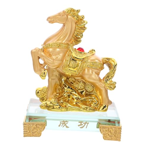 INOOMP Goldene Feng Shui Pferd Statue aus Kunstharz Chinesisches Sternzeichen Dekofigur für Büro und Zuhause Harmonische Tischdekoration Chinesische Tierfigur Sammlerstück Jahresdeko INOOMP Goldene Feng Shui Pferd Statue aus Kunstharz Chinesisches Sternzeichen Dekofigur für Büro und Zuhause Harmonische Tischdekoration Chinesische Tierfigur Sammlerstück Jahresdeko von INOOMP