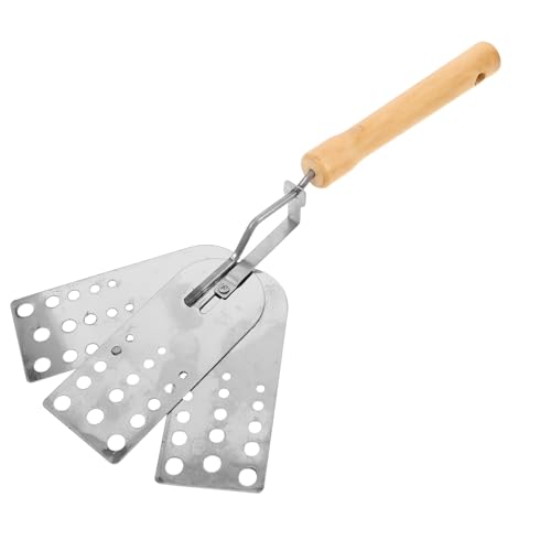 INOOMP Grillspatel aus Edelstahl mit Holzgriff, Spatel, Hamburgerwender, Schaber, Pfannkuchenwender für BBQ-Grill und flache Grillplatte von INOOMP