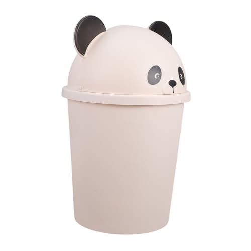 INOOMP Großer Mülleimer mit Deckel Cartoon Panda Design Abfalleimer für Büro Küche Bad Geruchsdicht Langlebig Wiederverwendbar Niedlicher Tier Müllbehälter für Zuhause und Outdoor von INOOMP