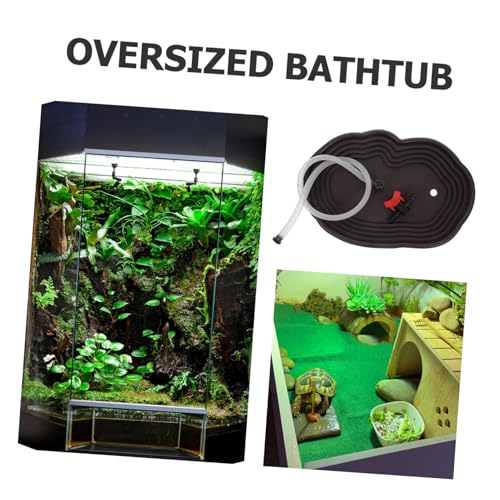 INOOMP Großes Reptilien badebecken mit Rampe Vielseitige Wasserschale und Futternapf für Schildkröten Eidechsen Frösche im Terrarium mit Drainage für Aktive Wasserschildkröten INOOMP Großes Reptilien badebecken mit Rampe Vielseitige Wasserschale und Futternapf für Schildkröten Eidechsen Frösche im Terrarium mit Drainage für Aktive Wasserschildkröten von INOOMP