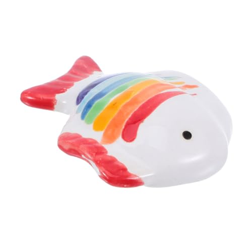 INOOMP Handbemalte Keramische Farbige Streifen-fischfigur Schwimmend Realistisch Langlebig für Aquarium Teich Wasserlandschaft Vielseitige Dekoration für Gartenteiche und von INOOMP