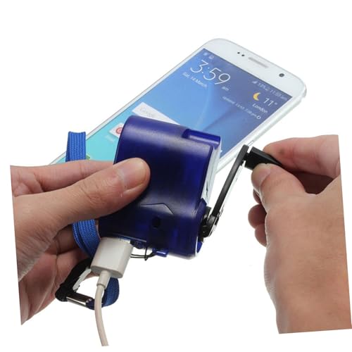 INOOMP Handkurbel Generator Tragbare Powerbank Notstromladegerät USB Handkurbel Ladegerät mit Roter LED Notlicht Leichtes Camping Ladegerät für Outdoor Abenteuer Smartphone USB von INOOMP