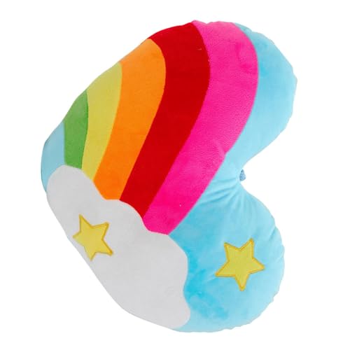 INOOMP Herzförmiges Plüschkissen mit Pp baumwollfüllung Weiches Dekokissen in Regenbogenfarben Elastisches Sofakissen für Wohnzimmer Schlafzimmer Büro und Auto Muster Zufällig von INOOMP