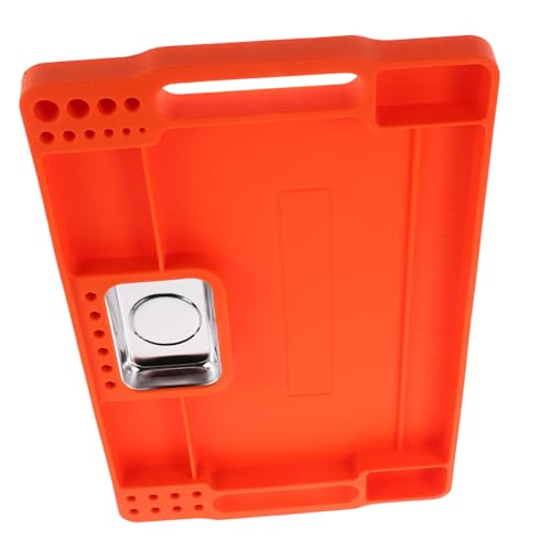 INOOMP Hitzebeständiges Rutschfestes Silikon-tool-organizer-tablett mit Stabilem Edelstahlboden Partitioniertes Design für Übersichtliche Aufbewahrung Kleiner Werkzeuge Leicht zu Reinigen von INOOMP