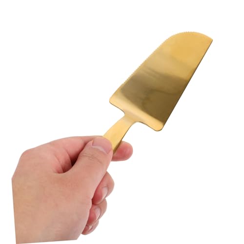 INOOMP Hochwertige Edelstahl Torten Pizzaschaufel mit Gezackten Kanten Multifunktionales Back Kochwerkzeug für Präzises Schneiden Stilvolles Küchenzubehör in Elegantem Gold Rostfrei und von INOOMP