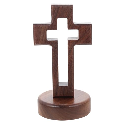 INOOMP Holz Kreuz Deko mit Stabilem Sockel Handgefertigtes Christliches Tischkreuz für Taufe und Kunstvolles Design Kompakte für Büro und Zuhause INOOMP Holz Kreuz Deko mit Stabilem Sockel Handgefertigtes Christliches Tischkreuz für Taufe und Kunstvolles Design Kompakte für Büro und Zuhause von INOOMP