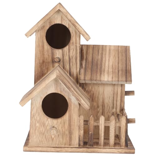 INOOMP Holz Vogelhaus Nistkasten Parakeet Breeding Cottage Wetterfest Robust für Balkon Garten Pflegeleicht Sicher für Wellensittiche und Kleine Vögel von INOOMP