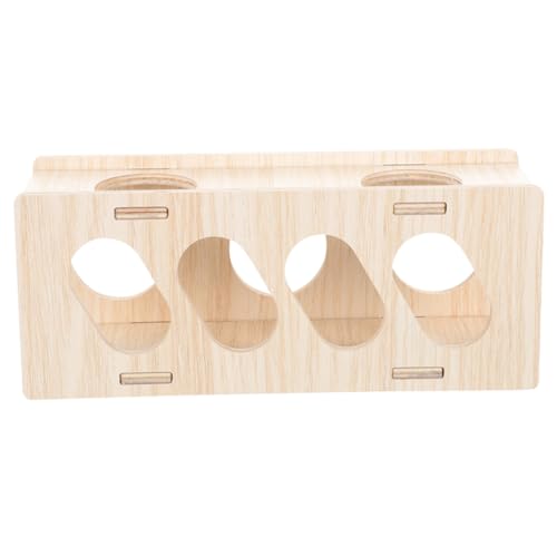 INOOMP Holztunnel Haustierspielzeug für Meerschweinchen und Hamster Langlebiges Versteck und Kauspielzeug Fördert Bewegung und Beschäftigung Robustes Naturholz Geeignet für Zwerghamster von INOOMP