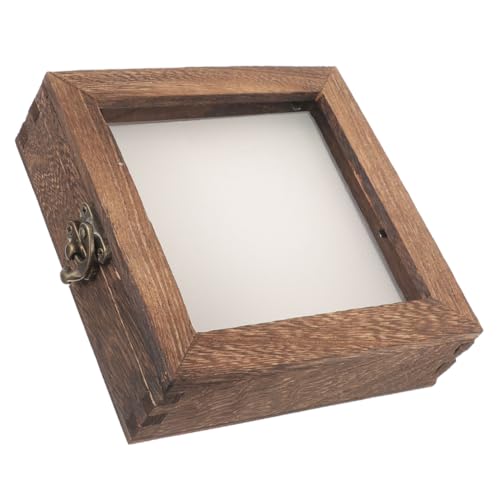 INOOMP Insektenproben Präsentationsbox aus Holz mit Klarsichtdeckel Multifunktionale Vitrine für Schmuck Münzen und Kunsthandwerk Kompakte Aufbewahrungslösung von INOOMP
