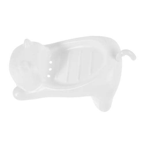INOOMP Katzenförmige Selbstentleerende Abs seifenschale Wasserabweisend Vielseitig als Bad Organizer für Seife und Kleine Utensilien Niedliches Badezimmer deko Element in Weiß INOOMP Katzenförmige Selbstentleerende Abs seifenschale Wasserabweisend Vielseitig als Bad Organizer für Seife und Kleine Utensilien Niedliches Badezimmer deko Element in Weiß von INOOMP