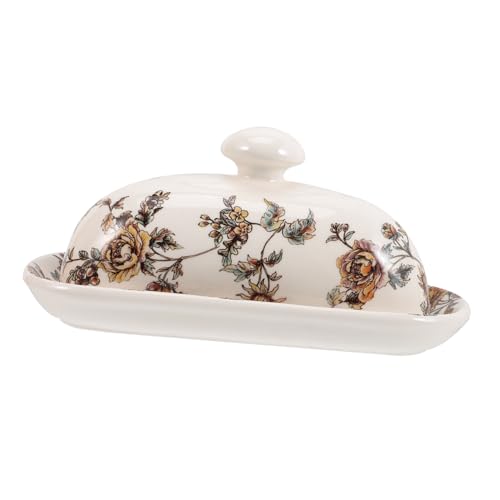 INOOMP Keramik Butterdose mit Deckel Butteraufbewahrungsbehälter mit Glatter Oberfläche Praktischer Butterbehälter für Küche Stilvoller Butterhalter aus Hochwertiger Keramik Gelb mit INOOMP Keramik Butterdose mit Deckel Butteraufbewahrungsbehälter mit Glatter Oberfläche Praktischer Butterbehälter für Küche Stilvoller Butterhalter aus Hochwertiger Keramik Gelb mit von INOOMP