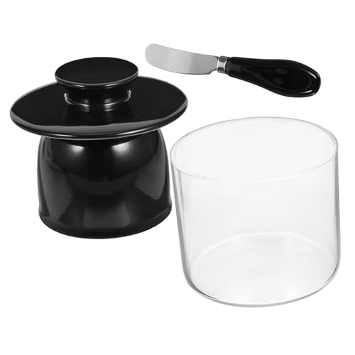 INOOMP Keramik Butterdose mit Deckel und Cutter Butter Keeper Rund Große Kapazität Luftdicht Versiegelt Einfach zu Reinigen für Butter und Käse Küchenaufbewahrung von INOOMP
