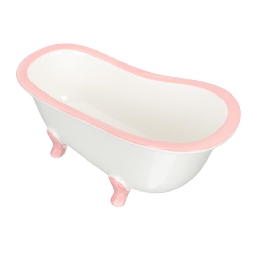 INOOMP Keramik Dessertschale in Badewannenform Niedliche Multifunktionale Pudding Obstschale für Haushalt Tischdeko Feierlichkeiten und Gastronomie Elegant Rosa Design von INOOMP