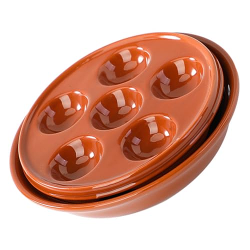 INOOMP Keramik Escargot Backform mit Löchern Langlebiges Schneckenbackblech Mikrowellengeeignet Spülmaschinenfest Vielseitig für Französische Gerichte Abalone und Meeresfrüchte von INOOMP