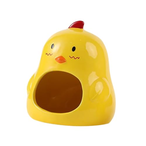 INOOMP Keramik Hamsternest Kleines Haustier Schlafnest Süßer Hühnchen Form Sicher Langlebig für Hamster und Chinchillas Geeignet Tragbar und Komfortabel für Kleintiergehege von INOOMP