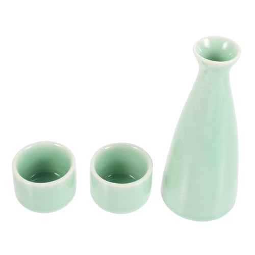 INOOMP Keramik Sake Set Japanischer Stil Traditionelles Sake servierset mit Flasche und Bechern Japanisches Langlebig Einfach zu Reinigen für Familie und Freunde von INOOMP