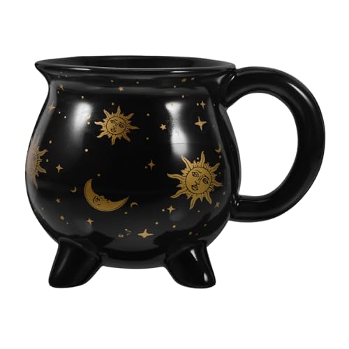 INOOMP Keramikbecher Kessel Tasse Einzigartiges Design Cauldron Form Halloween Dekoration Kaffeetasse für Zuhause Büro Idee von INOOMP