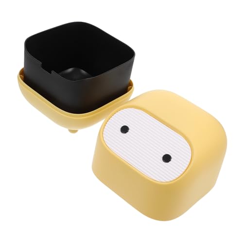 INOOMP Kleiner Desktop mülleimer mit Deckel Druckbetätigter Tischabfalleimer aus Langlebigem Geruchlosem Kunststoff Kompakter Multifunktionaler Mini abfallbehälter für Haushalt und Büro von INOOMP